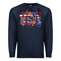 Navy god bless the usa Premium Sweatshirt - Zillion Design Studio