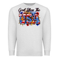Oatmeal Heather god bless the usa Premium Sweatshirt - Zillion Design Studio