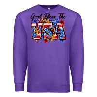 Purple god bless the usa Premium Sweatshirt - Zillion Design Studio