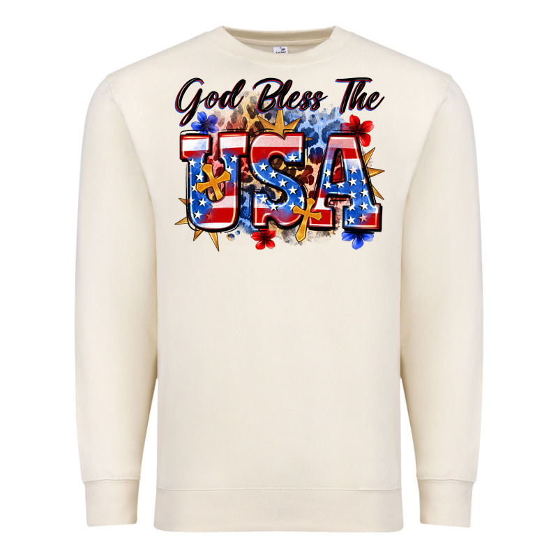 God Bless The Usa Premium Sweatshirt by Zillion Design Studio | Teevron