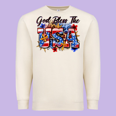 God Bless The Usa Premium Sweatshirt Designed By Zillion Design Studio