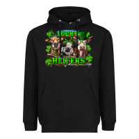 Black St Patricks Day Lucky Heifers Heavyweight Hoodie - RanaPortraitStore