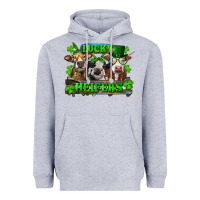 Heather Grey St Patricks Day Lucky Heifers Heavyweight Hoodie - RanaPortraitStore