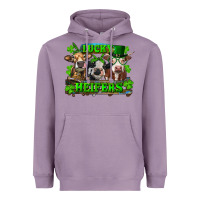 Lavender St Patricks Day Lucky Heifers Heavyweight Hoodie - RanaPortraitStore