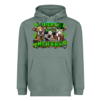 Sage St Patricks Day Lucky Heifers Heavyweight Hoodie - RanaPortraitStore