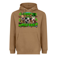 Toasted Coconut St Patricks Day Lucky Heifers Heavyweight Hoodie - RanaPortraitStore
