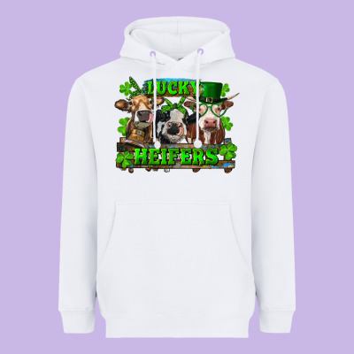 Heavyweight Hoodie St Patricks Day Lucky Heifers