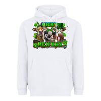 White St Patricks Day Lucky Heifers Heavyweight Hoodie - RanaPortraitStore