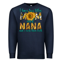 Navy i have two titles mom and nana and i rock them bot Premium Sweatshirt - texasbilliewilder