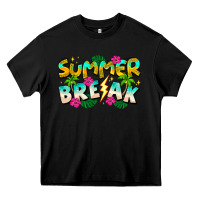 Black Summer Break Heavy Core Tee - CowhideDigitalArt