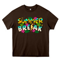 Chocolate Brown Summer Break Heavy Core Tee - CowhideDigitalArt