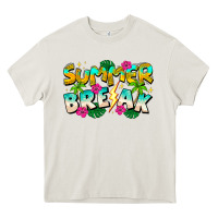 Cream Summer Break Heavy Core Tee - CowhideDigitalArt