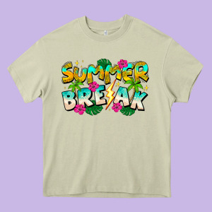 Summer Break Heavy Core Tee Designed By Cowhidedigitalart