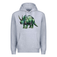 Heather Grey dinosaur triceratops Premium Hoodie - Artiststas
