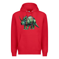 Red dinosaur triceratops Premium Hoodie - Artiststas