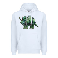 White dinosaur triceratops Premium Hoodie - Artiststas