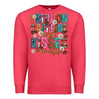 Cardinal i run on caffeine and kisses mothers day Premium Sweatshirt - texasbilliewilder