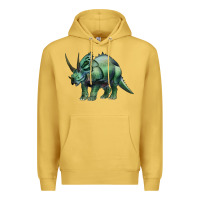 Antique Gold dinosaur triceratops Premium Hoodie - Artiststas