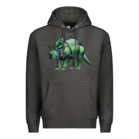 Charcoal Heather dinosaur triceratops Premium Hoodie - Artiststas