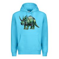 Ocean Blue dinosaur triceratops Premium Hoodie - Artiststas