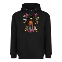 Black afro locs hair stylist messy bun tbw Heavyweight Hoodie - texasbilliewilder