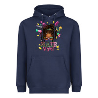 Navy afro locs hair stylist messy bun tbw Heavyweight Hoodie - texasbilliewilder