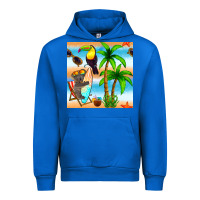 Cobalt tropical animals seamless pattern Urban Hoodie - BundleAndBundleShop
