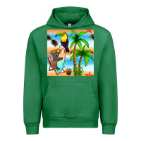 Emerald tropical animals seamless pattern Urban Hoodie - BundleAndBundleShop