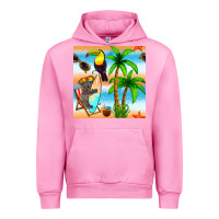 Fuchsia Pink tropical animals seamless pattern Urban Hoodie - BundleAndBundleShop