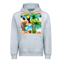 Heather Grey tropical animals seamless pattern Urban Hoodie - BundleAndBundleShop