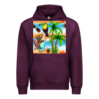 Mauve Wine tropical animals seamless pattern Urban Hoodie - BundleAndBundleShop