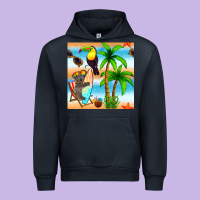 Tropical Animals Seamless Pattern Urban Hoodie Designed By Bundleandbundleshop