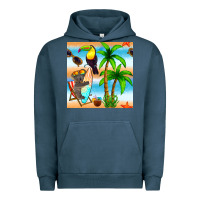 Pigment Midnight Navy tropical animals seamless pattern Urban Hoodie - BundleAndBundleShop
