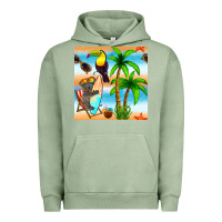 Pigment Oil Green tropical animals seamless pattern Urban Hoodie - BundleAndBundleShop