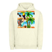 Pigment Pistachio tropical animals seamless pattern Urban Hoodie - BundleAndBundleShop