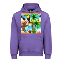 Tulip tropical animals seamless pattern Urban Hoodie - BundleAndBundleShop