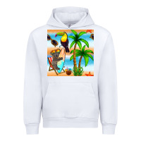 White tropical animals seamless pattern Urban Hoodie - BundleAndBundleShop
