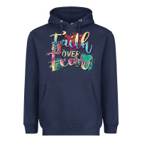Navy faith over fear Heavyweight Hoodie - Zillion Design Studio