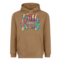 Toasted Coconut faith over fear Heavyweight Hoodie - Zillion Design Studio