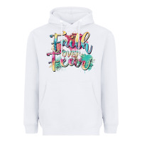White faith over fear Heavyweight Hoodie - Zillion Design Studio