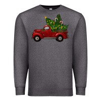 Charcoal Heather christmas trees with truck Premium Sweatshirt - RanaPortraitStore