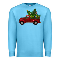 Ocean Blue christmas trees with truck Premium Sweatshirt - RanaPortraitStore