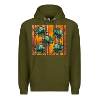 Army Green dinosaur triceratops Premium Hoodie - Artiststas