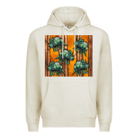Oatmeal Heather dinosaur triceratops Premium Hoodie - Artiststas