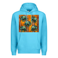 Ocean Blue dinosaur triceratops Premium Hoodie - Artiststas