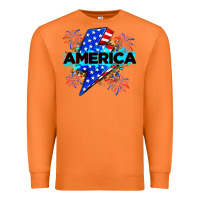 Carrot America with lightning bolt Premium Sweatshirt - Zillion Design Studio