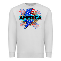 Dove Grey America with lightning bolt Premium Sweatshirt - Zillion Design Studio