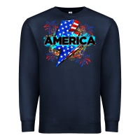 Navy America with lightning bolt Premium Sweatshirt - Zillion Design Studio