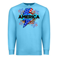 Ocean Blue America with lightning bolt Premium Sweatshirt - Zillion Design Studio