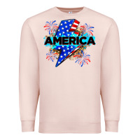 Pale Pink America with lightning bolt Premium Sweatshirt - Zillion Design Studio